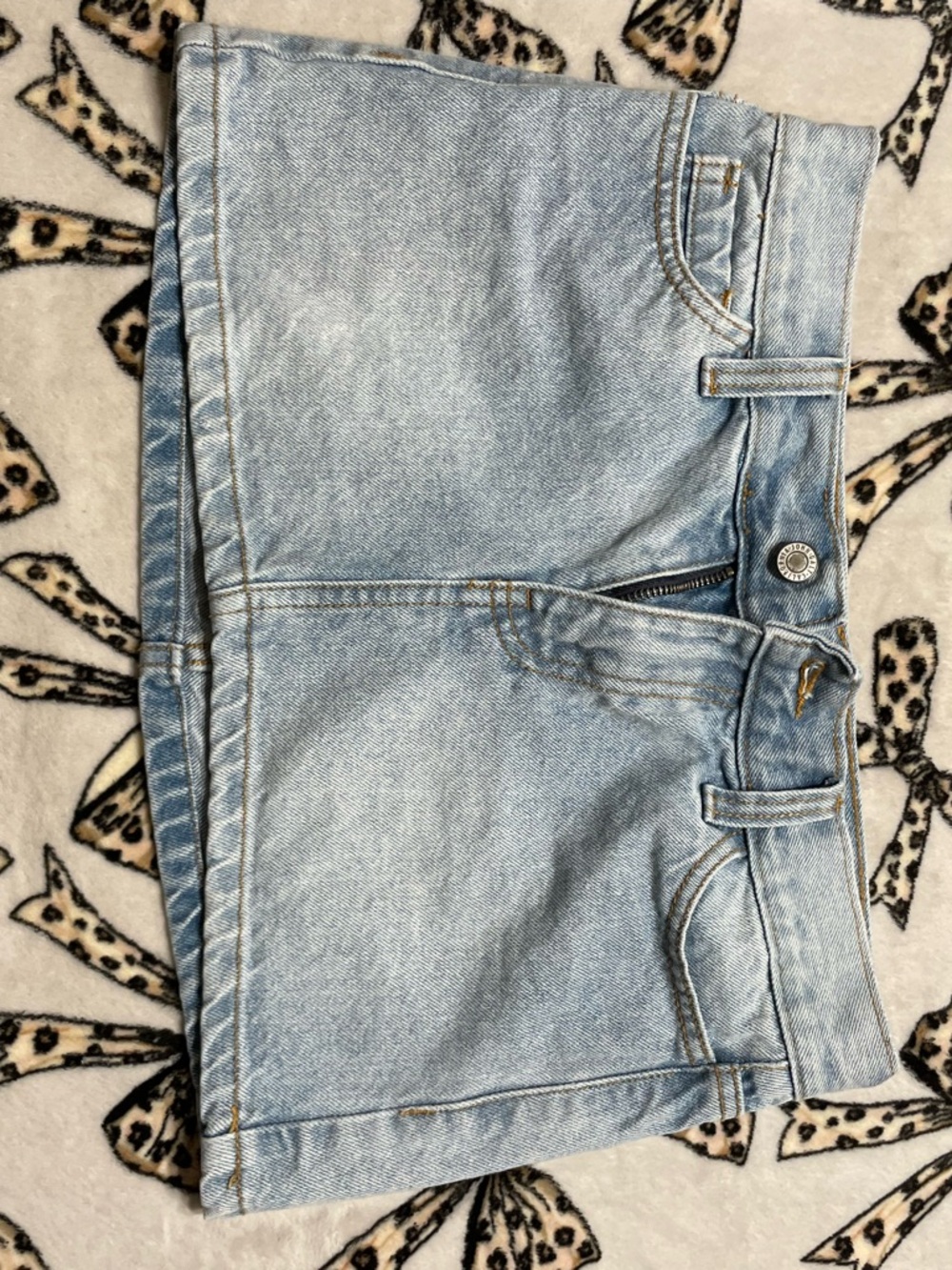 J. Galt Brandy Melville Light Wash Denim Mini Skirt - Size S